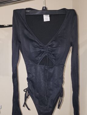 No Boundaries Black Long Sleeve One-Piece Swimsuit